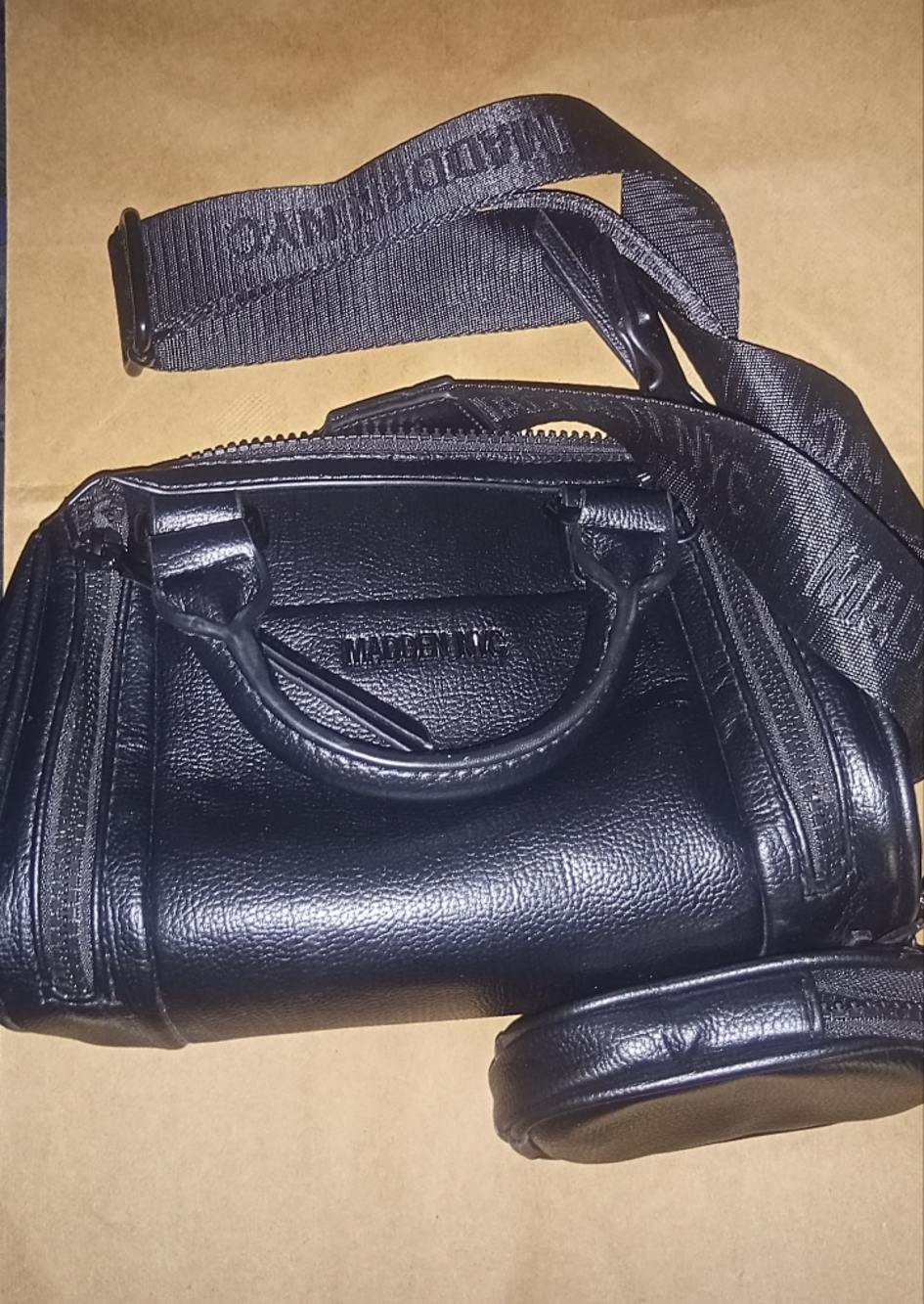 Madden NYC Crossbody Barrel Bag Coin Purse Adjustable Strap